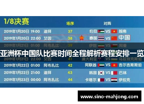 亚洲杯中国队比赛时间全程解析赛程安排一览 亚洲杯中国队比赛时间全程解析赛程安排一览